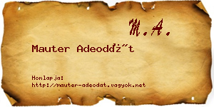 Mauter Adeodát névjegykártya